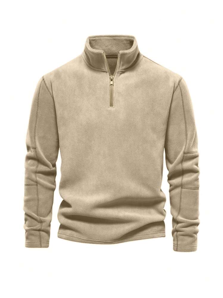 TrendsHeren Eenvoudige Casual Opstaande Kraag Half Zip Sweatshirt