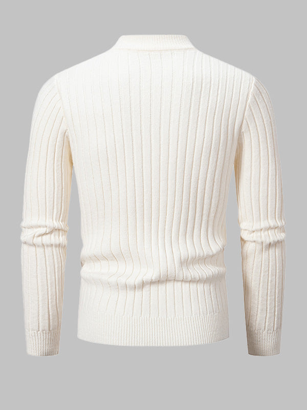 Heren Geometrische Twist Slim Stand Collar Trui