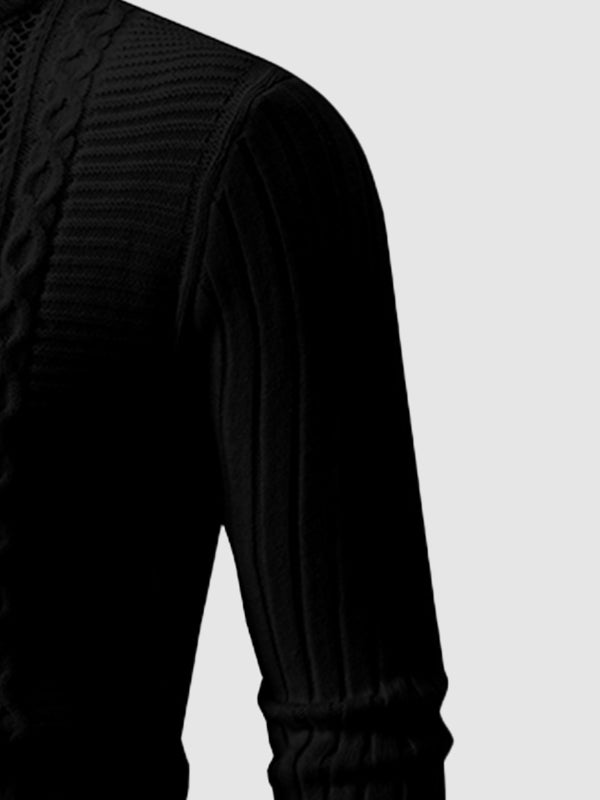 Heren Geometrische Twist Slim Stand Collar Trui
