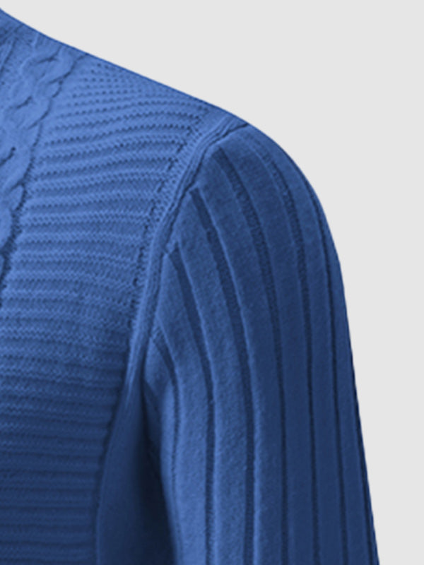 Heren Geometrische Twist Slim Stand Collar Trui