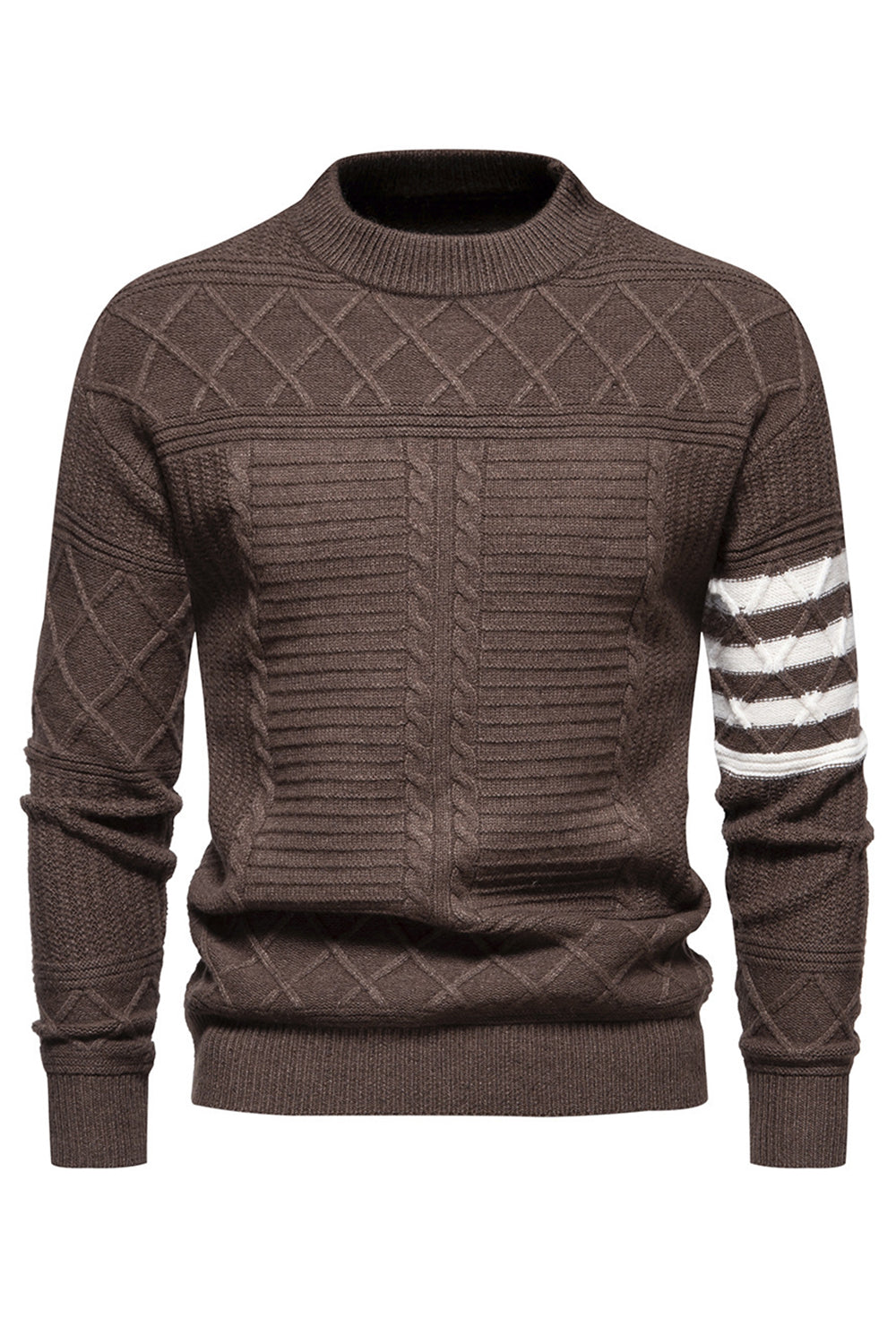 Men's Cable Knit Crew Neck Sweater