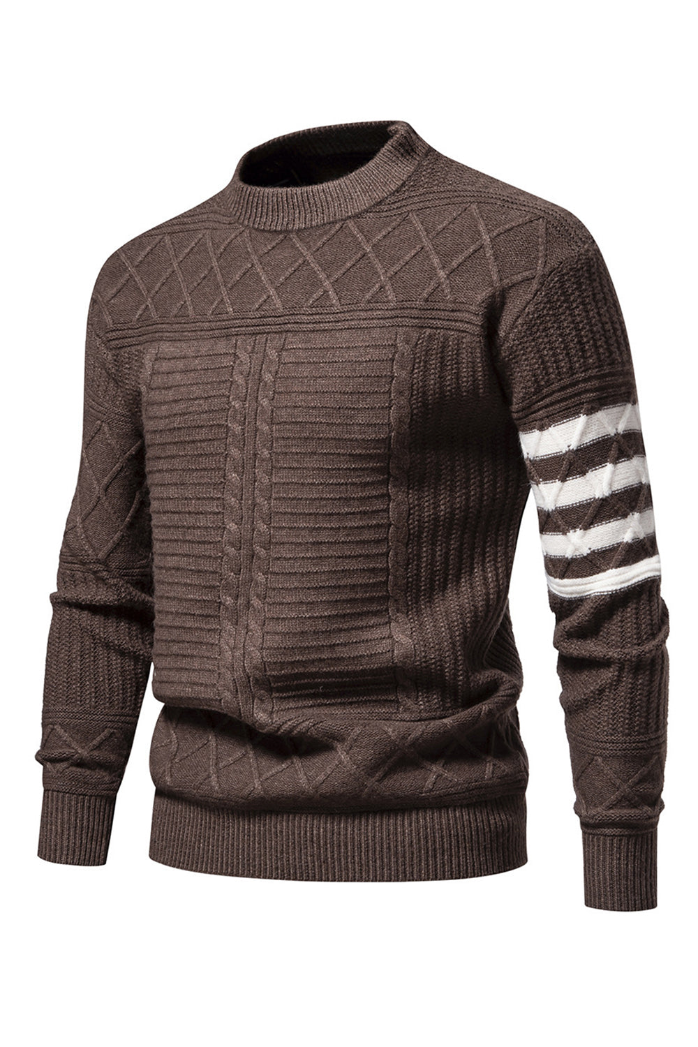 Men's Cable Knit Crew Neck Sweater