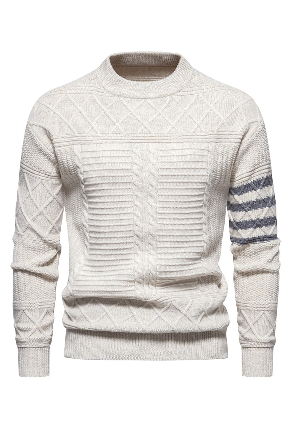 Men's Cable Knit Crew Neck Sweater