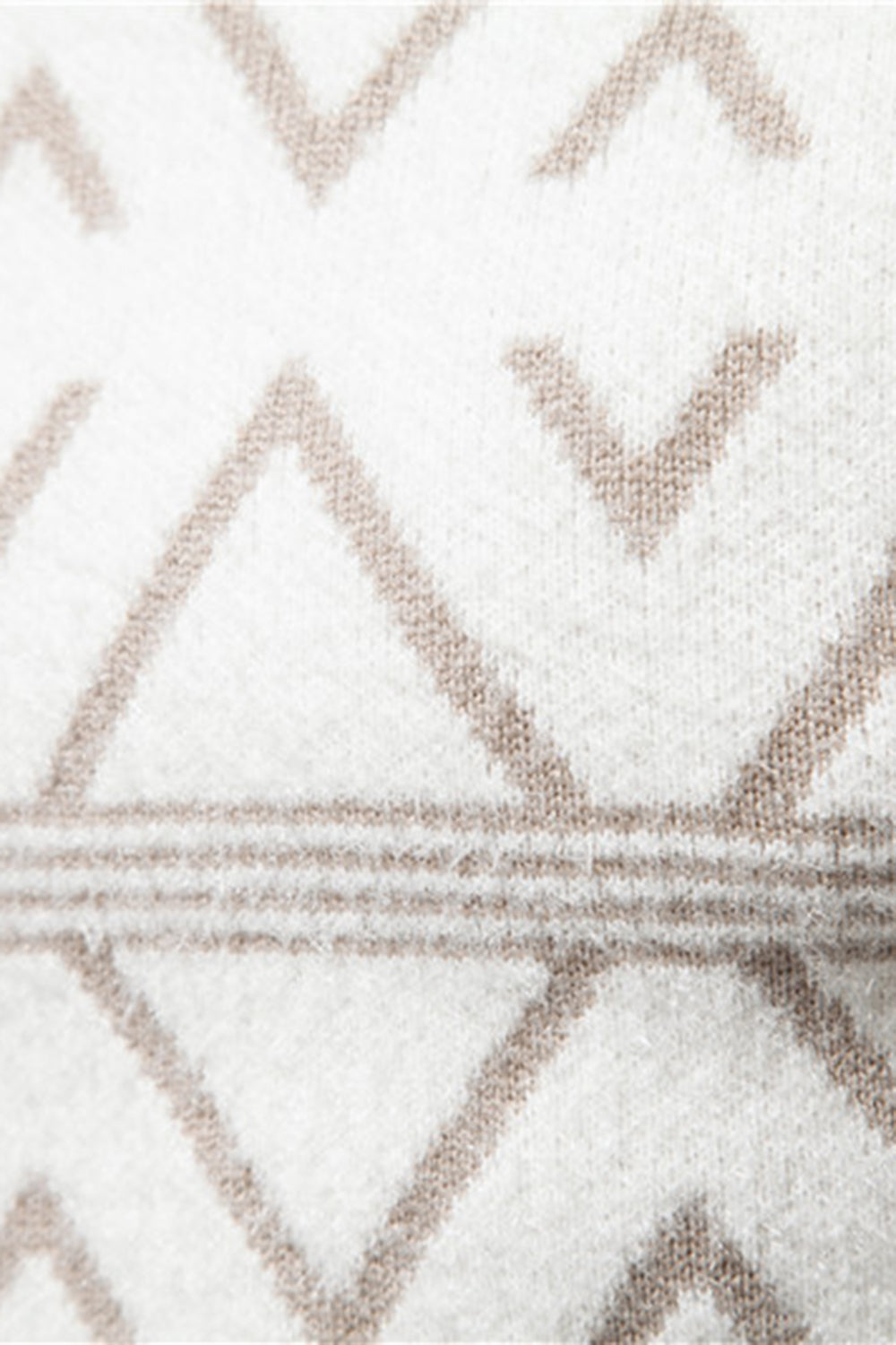 Witte heren trui met ronde hals en dubbele print