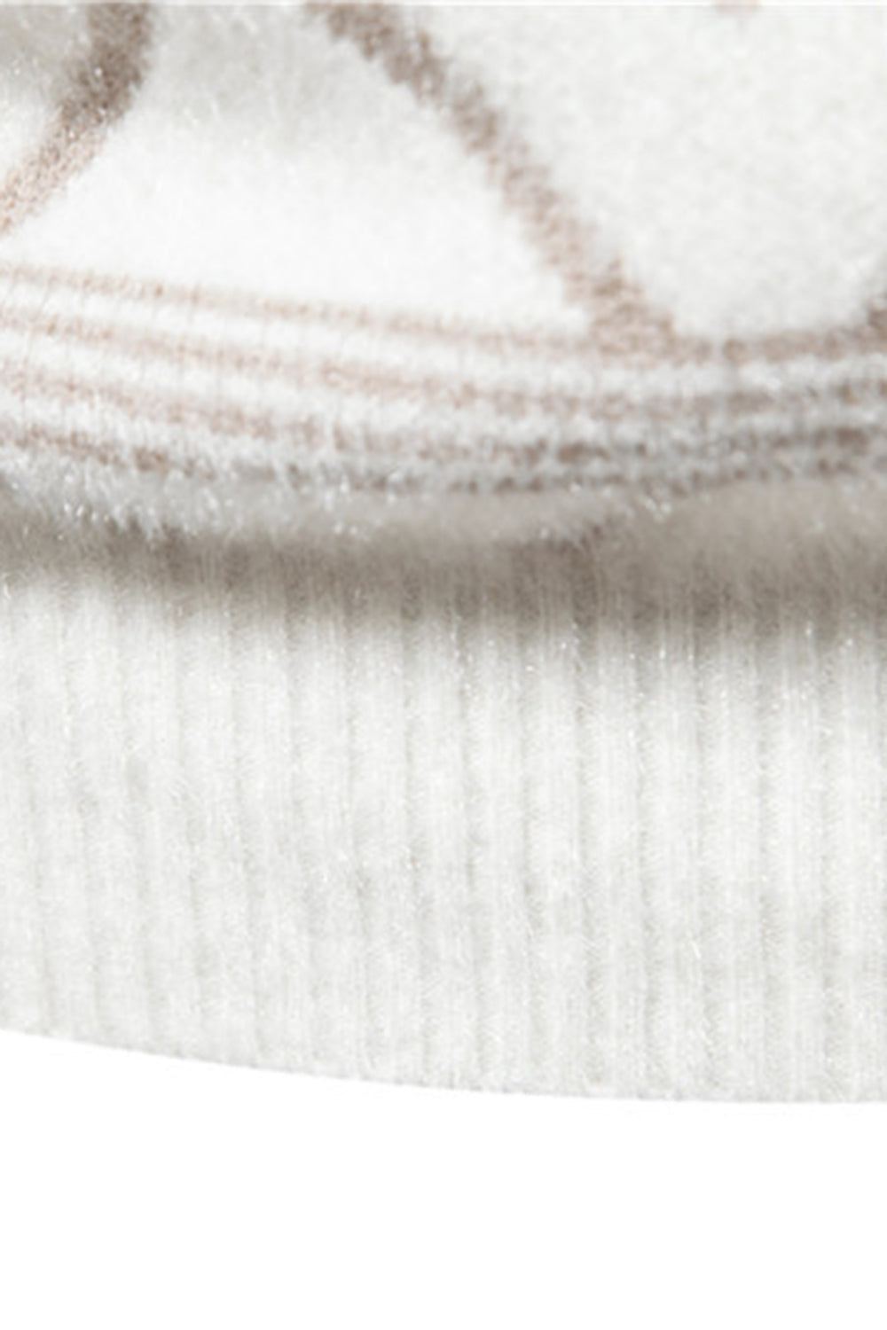 Witte heren trui met ronde hals en dubbele print