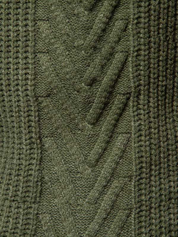 Effen half coltrui voor heren, casual jacquard