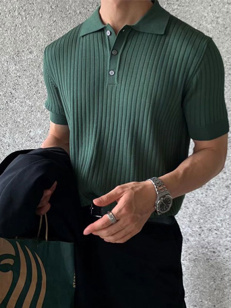 CLOTHING ELASTIC CASUAL POLO T-SHIRT - Wearline