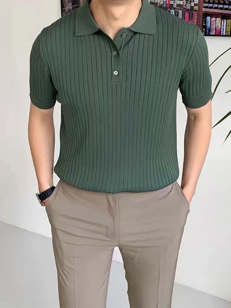 CLOTHING ELASTIC CASUAL POLO T-SHIRT - Wearline