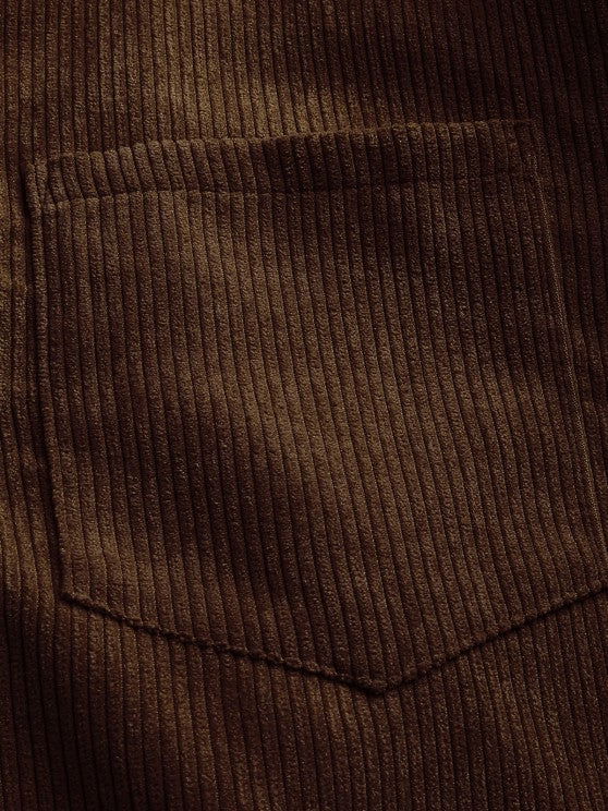 MENS HALF BUTTON CORDUROY LONG SLEEVES SHIRT - Wearline