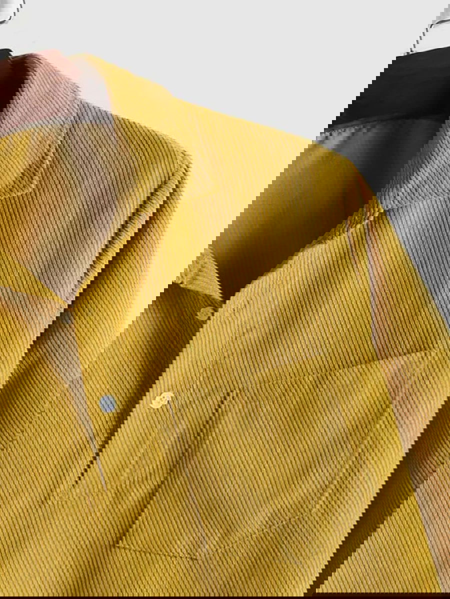 MENS HALF BUTTON CORDUROY LONG SLEEVES SHIRT - Wearline