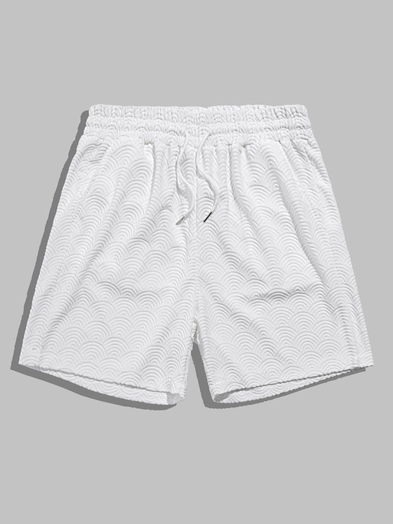 Men's Chinese style wave terry texture shorts - Wearline