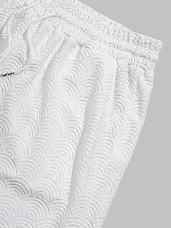 Men's Chinese style wave terry texture shorts - Wearline
