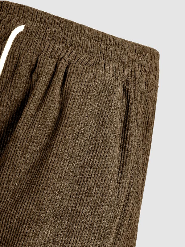 Men's Corduroy Elastic Waist Casual Shorts - Wearline