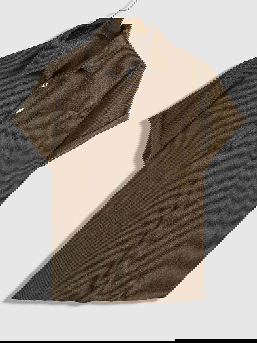 Men's Corduroy Half Button Short Sleeve POLO - Wearline
