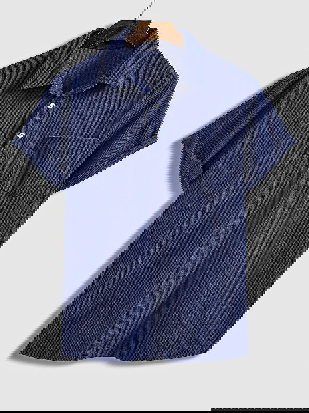 Men's Corduroy Half Button Short Sleeve POLO - Wearline