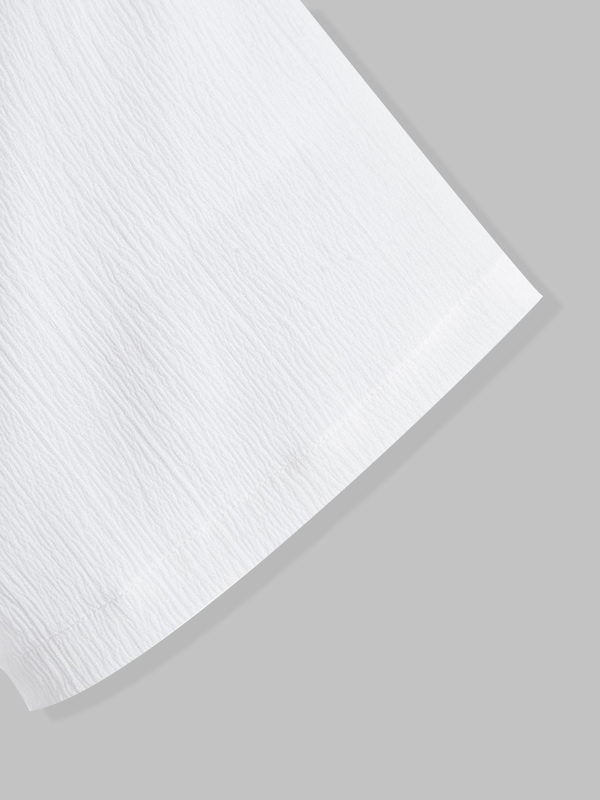 Men's Cotton Linen Lapel Short Sleeve Shirt - Wearline