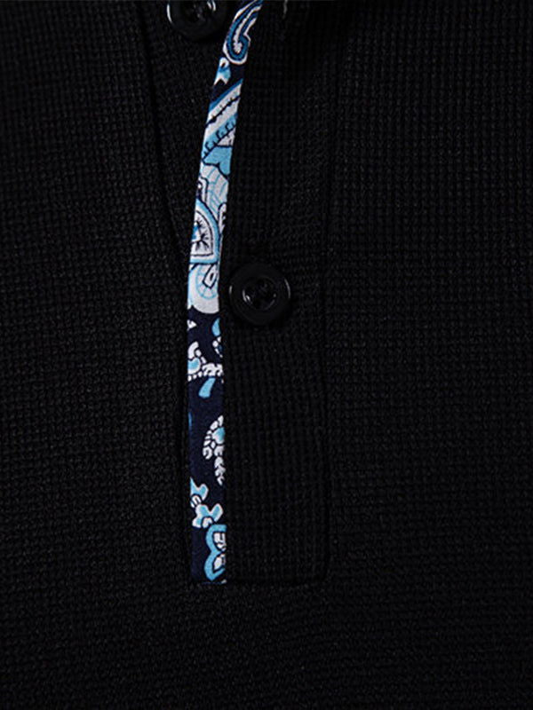Men's Paisley Color Block Lapel Short Sleeve POLO - Wearline