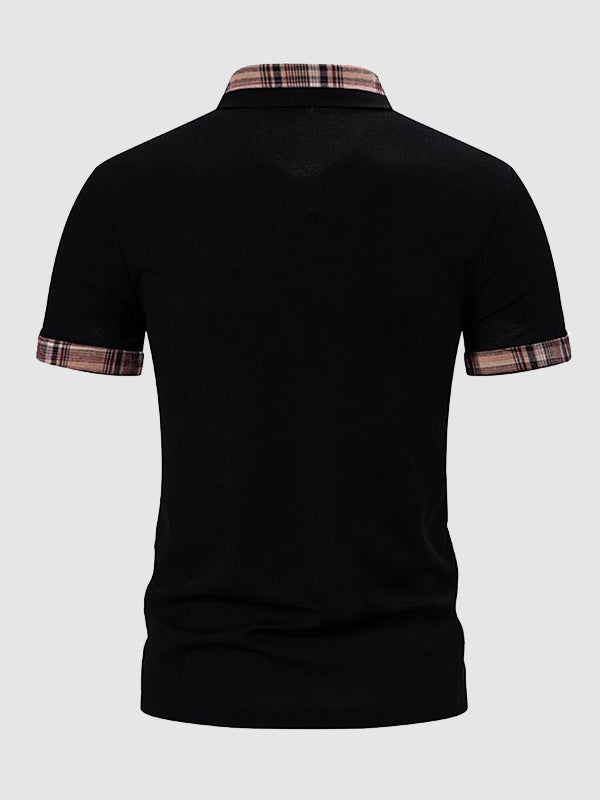 Men's Plaid Contrast Color Business Casual POLO - Wearline