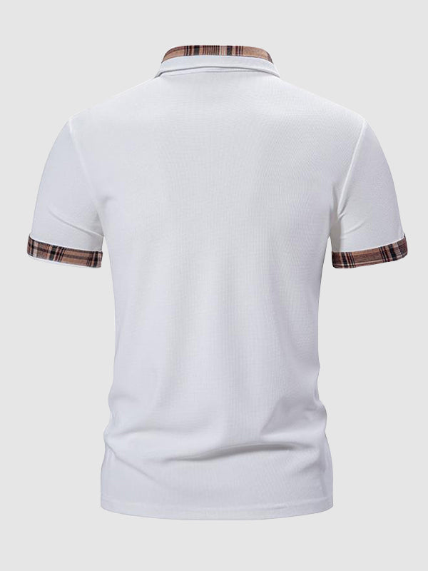 Men's Plaid Contrast Color Business Casual POLO - Wearline