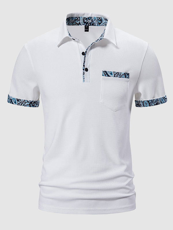 Men's Plaid Contrast Color Business Casual POLO - Wearline