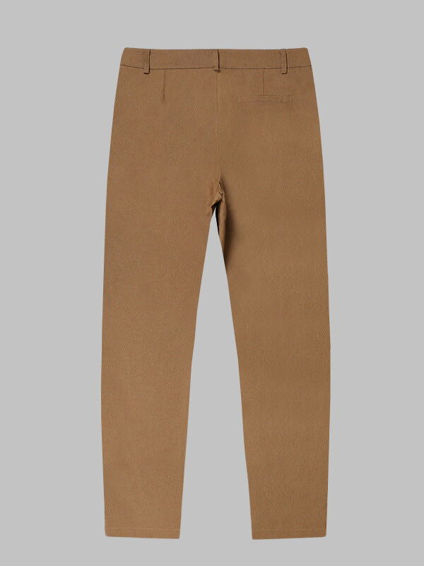 Men's Solid Color Zipper Fly Casual Pants - Wearline