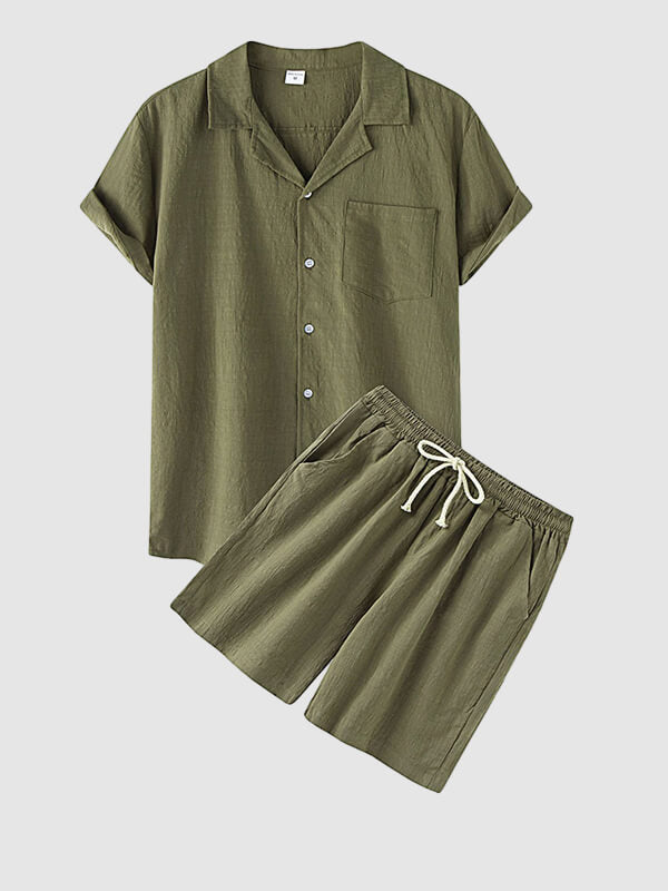 Men's corduroy texture casual resort style shorts - Wearline