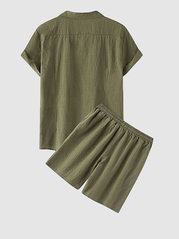 Men's corduroy texture casual resort style shorts - Wearline