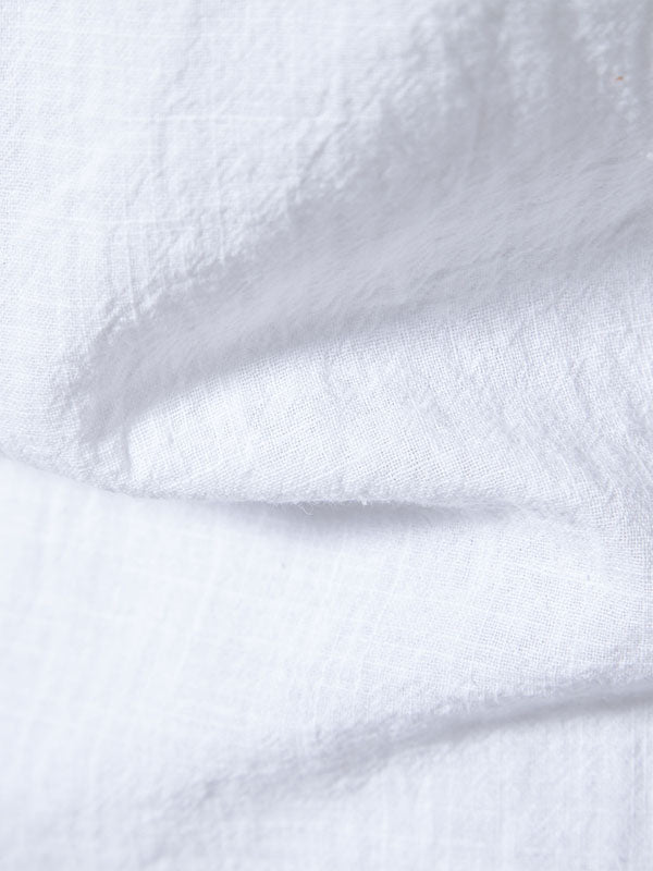 Men's cotton-linen stand collar casual long-sleeved shirt - Wearline