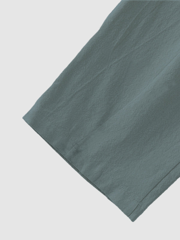 Men's solid color cotton-linen drawstring casual pants - Wearline