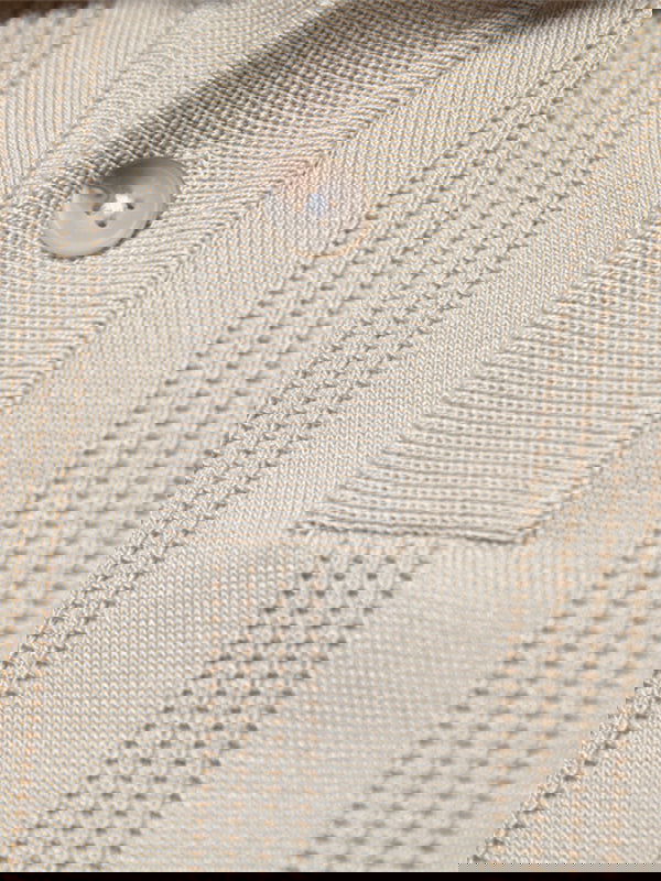 Men's solid color knitted texture casual short-sleeved POLO - Wearline