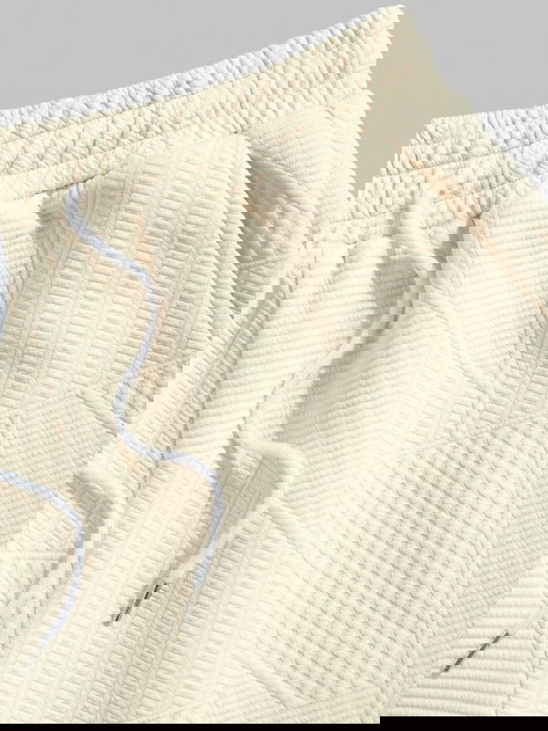 Mens Geometric Retro Jacquard Drawstring Shorts - Wearline