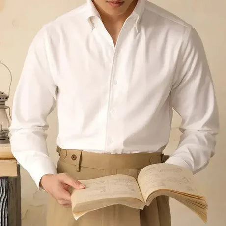 Washed tuxedo shirt stylish office wear