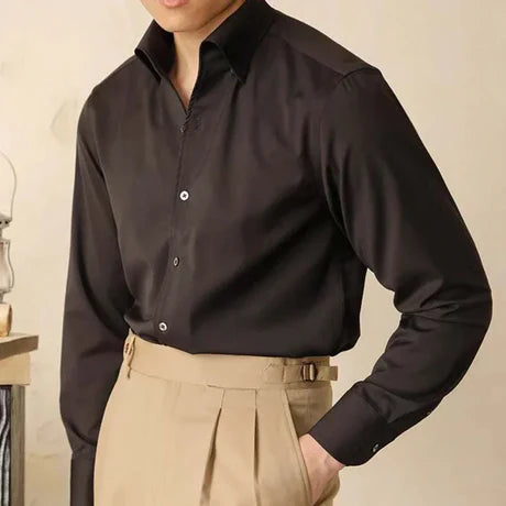 Washed tuxedo shirt stylish office wear