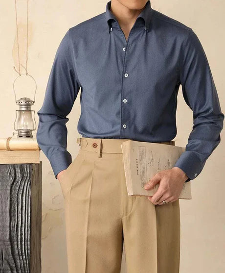 Washed tuxedo shirt stylish office wear