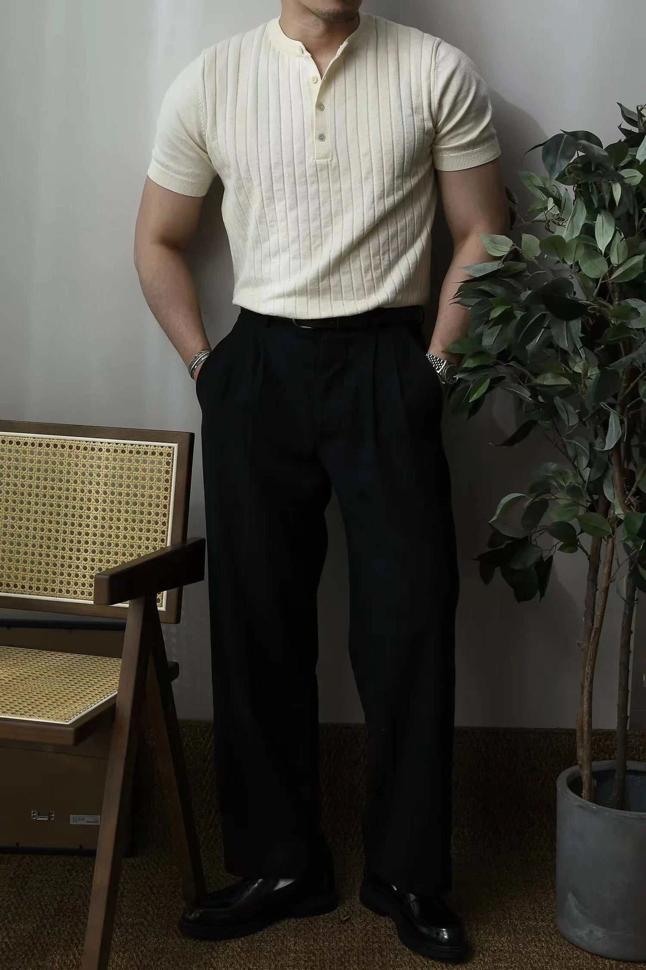 Vintage business cotton summer t-shirt
