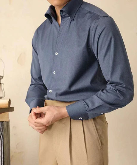 Washed tuxedo shirt stylish office wear