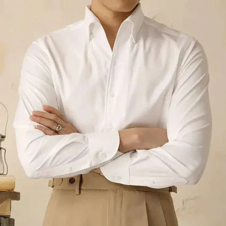 Washed tuxedo shirt stylish office wear