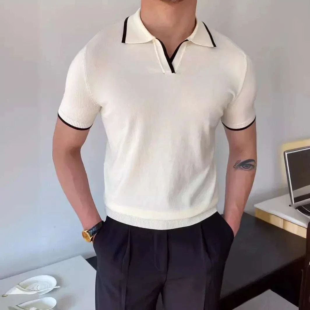 Polo collar relaxed fit t-shirt